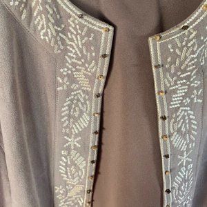 Dressbarn Tan faux suede jacket Womens Size XL